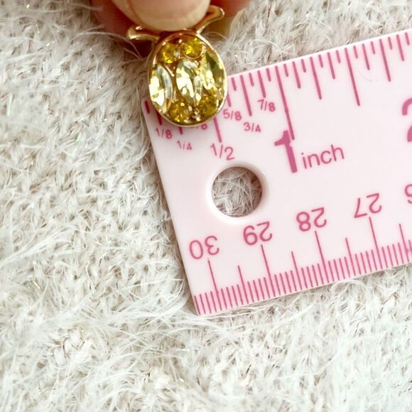 Sparkly Glass Rhinestone Pineapple Earrings, Goldtone Setting, Post Styl… - Picture 5 of 5